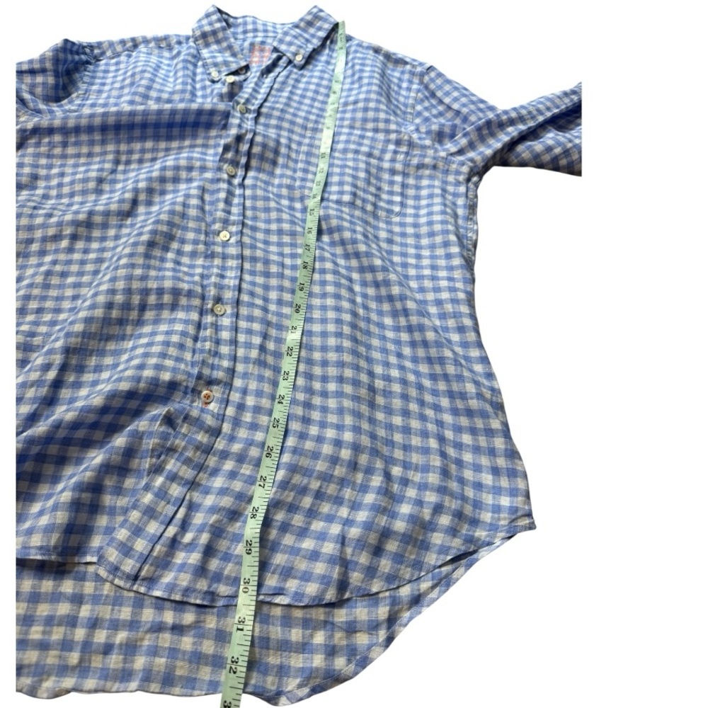 J. Mclaughlin Linen Gingham Button Down Shirt Siz… - image 6